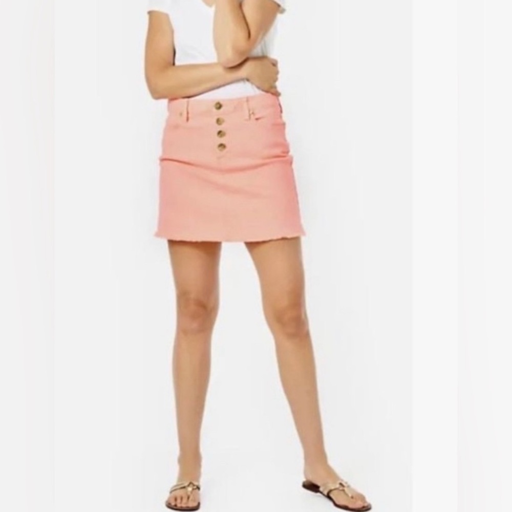 Lilly Pulitzer Kooper Denim Mini Skirt in Papaya Punch Sizes 6